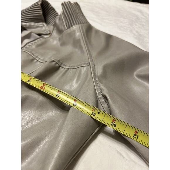 VINTAGE Hydraulic Metallic Faux Leather Jacket --Women's Large - Picture 9 of 10
